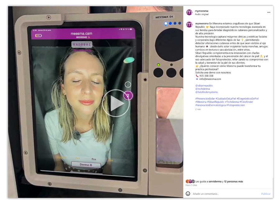 Instagram de Meesma con Sibari Republic